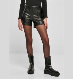 Снимка на Women's shorts made of black synthetic leather