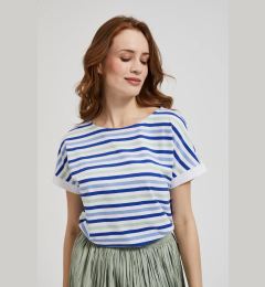 Снимка на Women's striped T-shirt MOODO - white