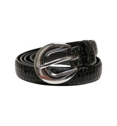 Снимка на Women's Synthetic Leather Snake Black Belt