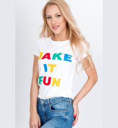 Снимка на "Women's T-shirt ""Make it Fun"" - white,"