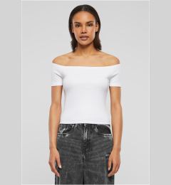 Снимка на Women's T-Shirt Organic Off Shoulder Rib - White