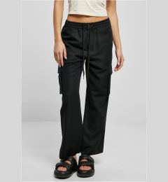 Снимка на Women's Trousers Vicose Straight Leg Cargo - Black