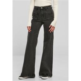 Снимка на Women's Vintage Flared Denim Jeans - Black