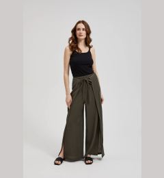 Снимка на Women's wide trousers with elastic waistband MOODO - olive