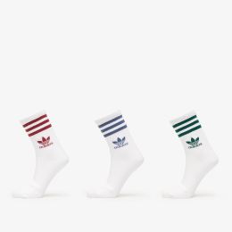 Снимка на adidas 3 Stripes Crew Sock 3-Pack White/ Preloved Ruby/ Preloved Ink/ Collegiate Green L