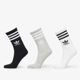 Снимка на adidas Mid Cut Crew Socks 3-Pack White/ Medium Grey Heather/ Black L