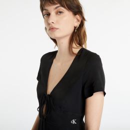 Снимка на Calvin Klein Jeans Crepe Short Sleeve Midi Dress Black M