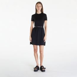 Снимка на Calvin Klein Jeans Logo Elastic Short Sleeve Dress Black XS