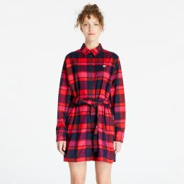 Снимка на Tommy Jeans Check Mid Thigh Shirt Dress Red L