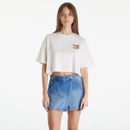 Снимка на Тениска Tommy Jeans Oversized Cropped Summer Flag Tee Ancient White L