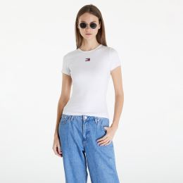 Снимка на Тениска Tommy Jeans Slim Badge Rib Short Sleeve Tee White L