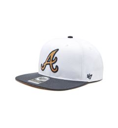 Снимка на 47 Brand Шапка с козирка MLB Atlanta Braves Corkscrew '47 CAPTAIN B-CORKS01WBP-WH Бял