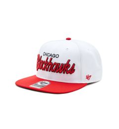 Снимка на 47 Brand Шапка с козирка NHL Chicago Blackhawks Crosstown Script Two tone '47 CAPTAIN H-CTWTT04WBP-WH Бял