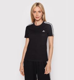 Снимка на adidas Тишърт Loungewear Essentials 3-Stripes GL0784 Черен Slim Fit