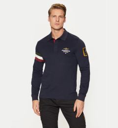 Снимка на Aeronautica Militare Тениска с яка и копчета 242PO1816J558 Тъмносин Regular Fit