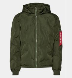 Снимка на Alpha Industries Пухено яке Logo 108107 Зелен Regular Fit