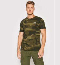 Снимка на Alpha Industries Тишърт Basic T Small Logo Camo 188505C Зелен Regular Fit