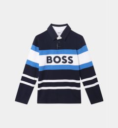 Снимка на Boss Тениска с яка и копчета J25O96 D Тъмносин Regular Fit