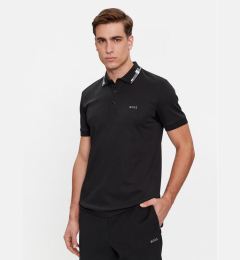 Снимка на Boss Тениска с яка и копчета Paule 50506180 Черен Slim Fit