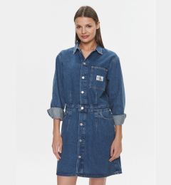 Снимка на Calvin Klein Jeans Дънкова рокля Darted Denim Shirt Dress J20J222461 Тъмносин Slim Fit