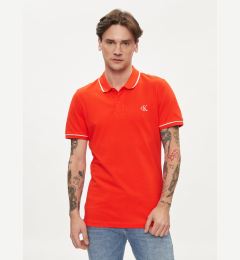 Снимка на Calvin Klein Jeans Тениска с яка и копчета J30J315603 Червен Slim Fit