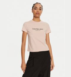 Снимка на Calvin Klein Jeans Тишърт J20J224914 Розов Regular Fit