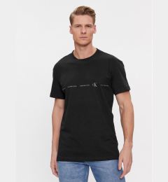 Снимка на Calvin Klein Jeans Тишърт Logo Repeat J30J324668 Черен Regular Fit