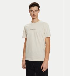 Снимка на Calvin Klein Jeans Тишърт Minimal Logo J30J327075 Бежов Regular Fit