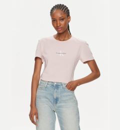 Снимка на Calvin Klein Jeans Тишърт Monologo Slim Tee J20J222564 Розов Slim Fit