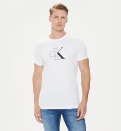 Снимка на Calvin Klein Jeans Тишърт Outline Monologo J30J325678 Бял Slim Fit