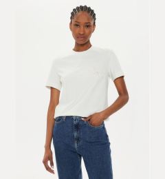 Снимка на Calvin Klein Jeans Тишърт Satin Applique J20J223925 Екрю Regular Fit