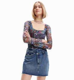 Снимка на Desigual Боди Lettering 23SWQK05 Черен Slim Fit