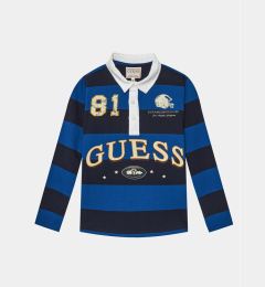 Снимка на Guess Тениска с яка и копчета Heavy Jersey Ls L4RP01 KC334 Тъмносин Regular Fit