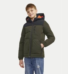 Снимка на Jack&Jones Junior Пухено яке Otto 12258547 Зелен Regular Fit