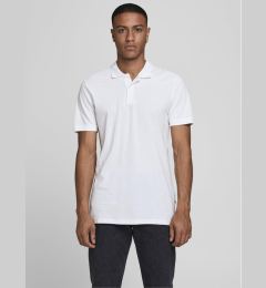 Снимка на Jack&Jones Тениска с яка и копчета Basic 12136516 Бял Slim Fit