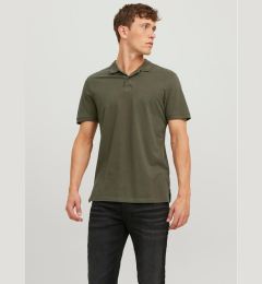 Снимка на Jack&Jones Тениска с яка и копчета Basic 12136516 Зелен Slim Fit