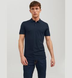 Снимка на Jack&Jones Тениска с яка и копчета Basic 12136516 Тъмносин Slim Fit