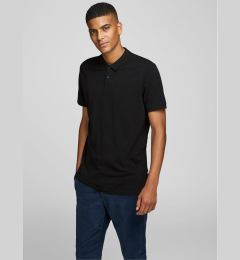 Снимка на Jack&Jones Тениска с яка и копчета Basic 12136516 Черен Slim Fit