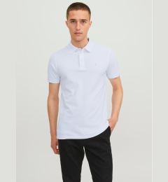 Снимка на Jack&Jones Тениска с яка и копчета Paulos 12136668 Бял Slim Fit