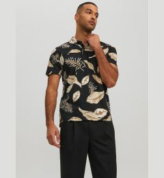 Снимка на Jack&Jones Тениска с яка и копчета Tropic 12210827 Черен Regular Fit