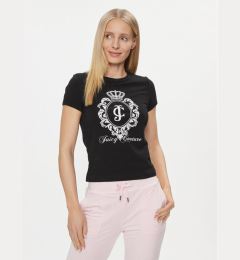 Снимка на Juicy Couture Тишърт Heritage Crest Tee JCWCT24337 Черен Slim Fit