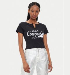 Снимка на Juicy Couture Тишърт Ride A Cowgirl JCWCT23333 Черен Slim Fit