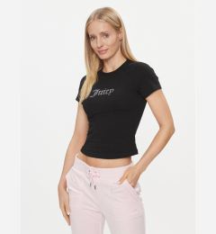 Снимка на Juicy Couture Тишърт Shrunken Diamante JCMCT223257 Черен Slim Fit