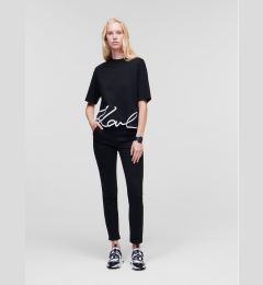 Снимка на KARL LAGERFELD Тишърт Signature Hem 226W1703 Черен Relaxed Fit