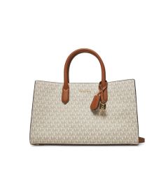 Снимка на MICHAEL Michael Kors Дамска чанта Scarlett Medium Signature Logo Satchel 30F4GETS2B Бежов