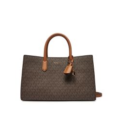 Снимка на MICHAEL Michael Kors Дамска чанта Scarlett Medium Signature Logo Satchel 30F4GETS2B Кафяв