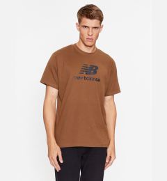 Снимка на New Balance Тишърт Essentials Stacked Logo Cotton Jersey Short Sleeve T-shirt MT31541 Кафяв Regular Fit