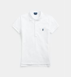 Снимка на Polo Ralph Lauren Тениска с яка и копчета 211870245001 Бял Slim Fit