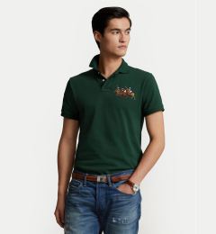 Снимка на Polo Ralph Lauren Тениска с яка и копчета 710814437005 Зелен Custom Slim Fit