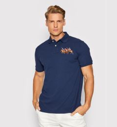 Снимка на Polo Ralph Lauren Тениска с яка и копчета Ssl 710814437003 Тъмносин Slim Fit